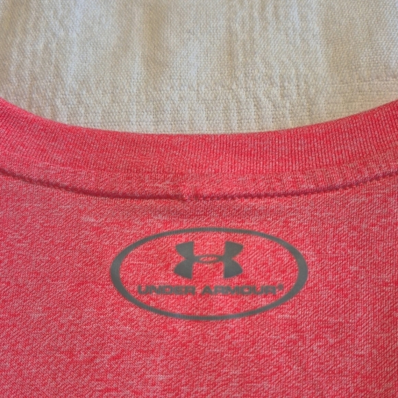 Under Armour women's size Medium neon Orange short sleeve shirt, VGUC - Picture 4 of 4